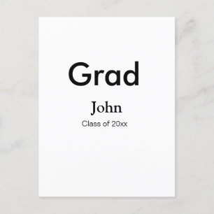 Cartão Postal garoto graduado adicionar nome parabéns data ano t
