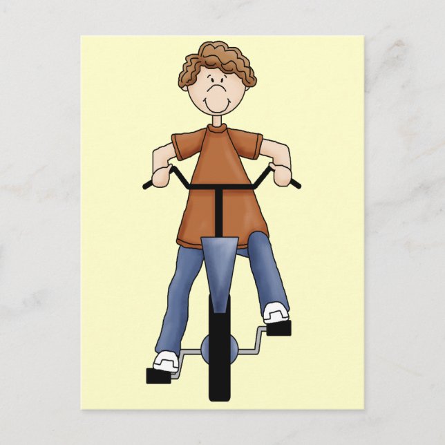 Cartão Postal Garoto Na Bicicleta (Frente)