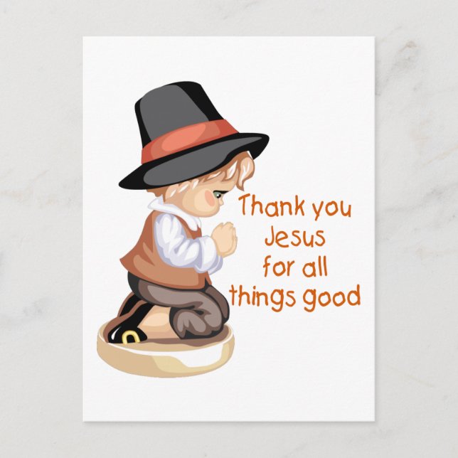 Cartão Postal Garoto peregrino rezando de joelhos (Frente)