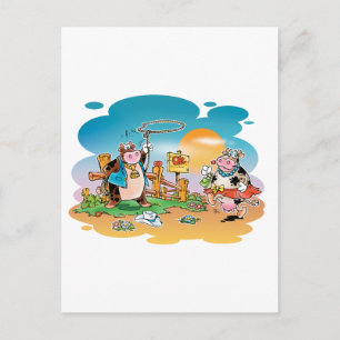 Cartão Postal Garotos de vaca e raparigas de vaca