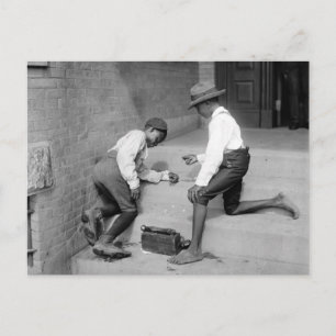 Cartão Postal Garotos Negros Atirando Craps 1901