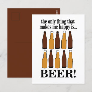 Cartão Postal Garrafa de Cerveja Cerveja Divertida