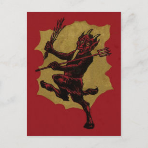 Cartão Postal Garrafa de Krampus Vermelho Interruptor de Língua
