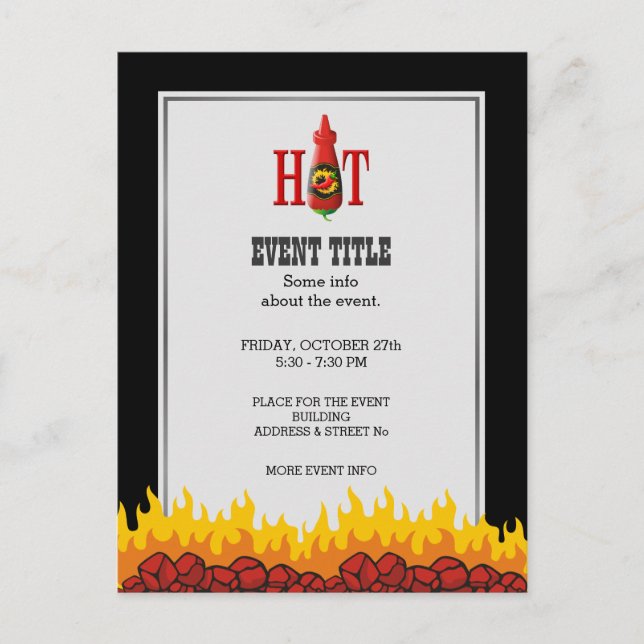 Cartão Postal Garrafa de molho quente (Frente)