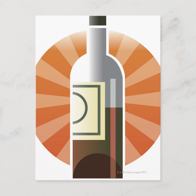 Cartão Postal Garrafa de vinho (Frente)
