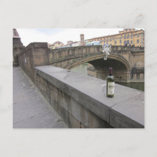 Cartão Postal Garrafa de vinho pela Ponte Papai noel Trinita