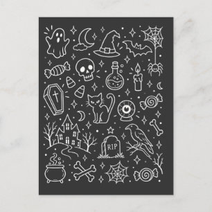 Cartão Postal Garrafa térmica de Halloween de volta
