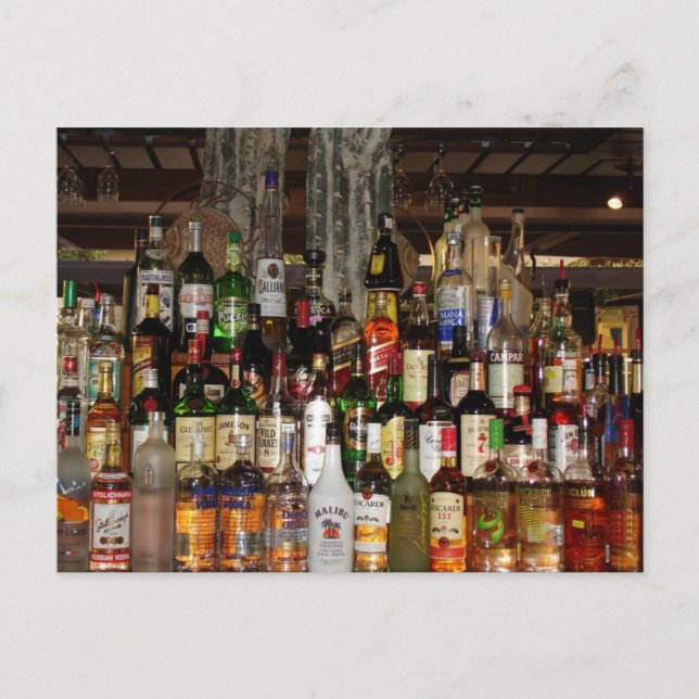 Cartão Postal Garrafas de líquido (Frente)