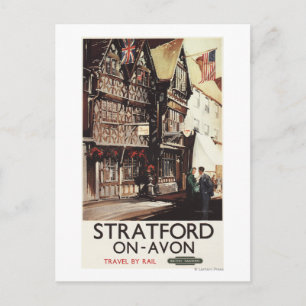 Cartão Postal Garrick Inn e Harvard House Rail Poster