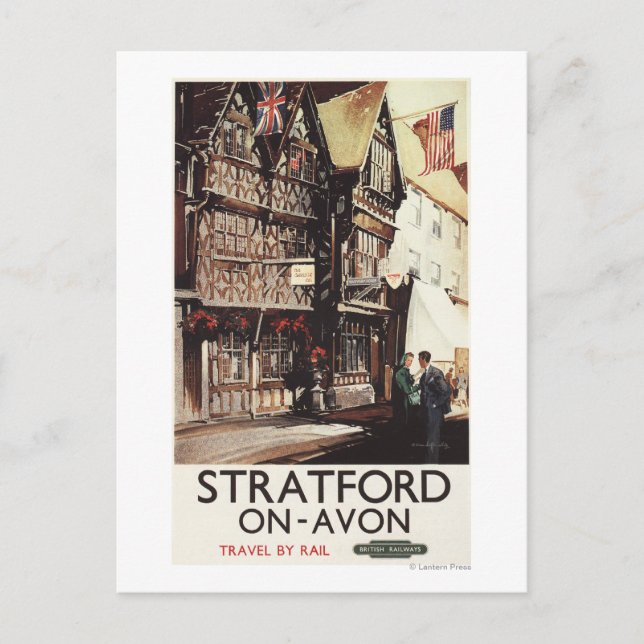 Cartão Postal Garrick Inn e Harvard House Rail Poster (Frente)