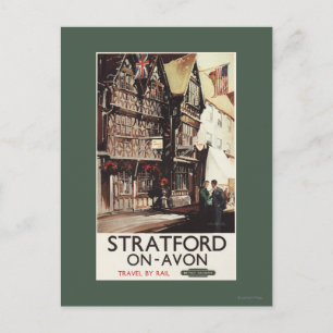 Cartão Postal Garrick Inn e Harvard House Rail Poster
