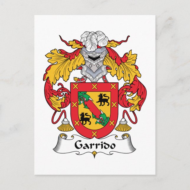 Cartão Postal Garrido Family Crest (Frente)