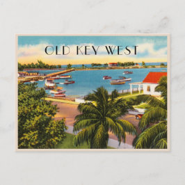 Cartão Postal Garrison Bight vintage Old Key West Florida