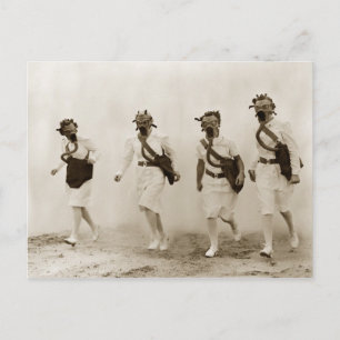 Cartão Postal Gas Mask Drill, Scott Field, Illinois