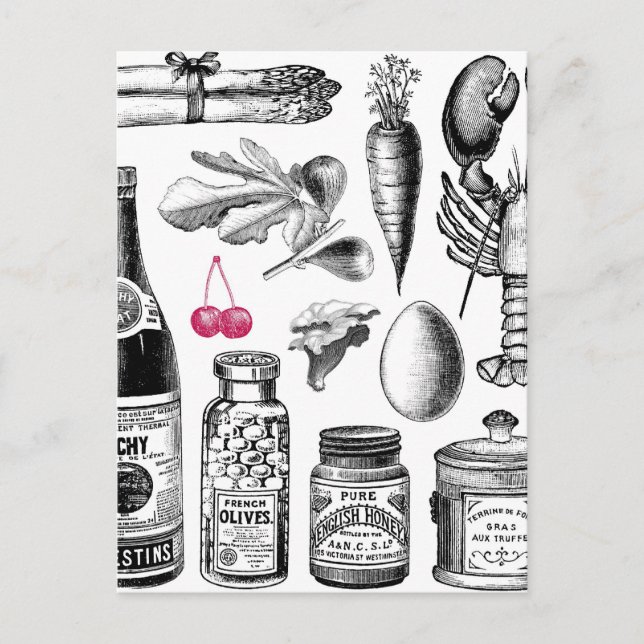 Cartão Postal Gastrônomo Vitoriano Vintage (Frente)