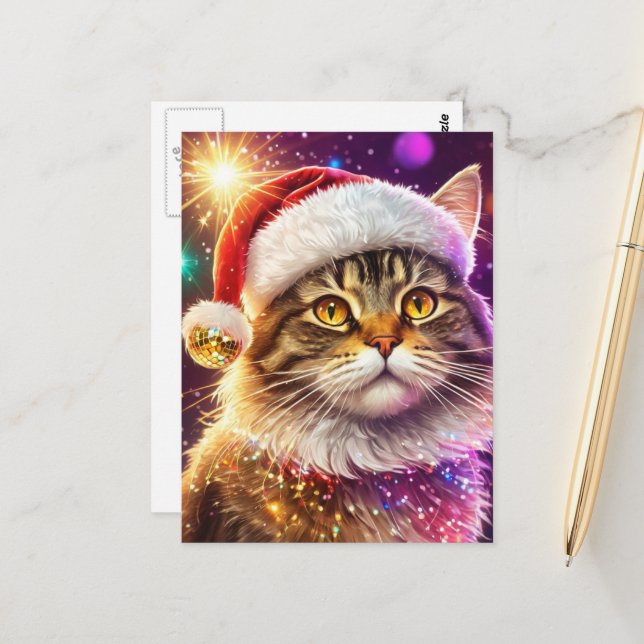 Cartão Postal Gata do Papai Noel (Frente/Verso In Situ)
