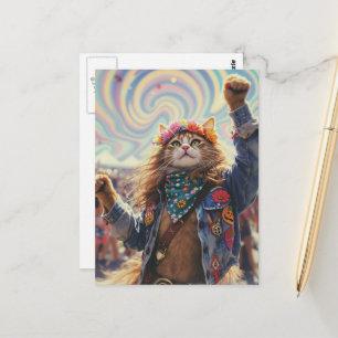 Cartão Postal Gata Hippie