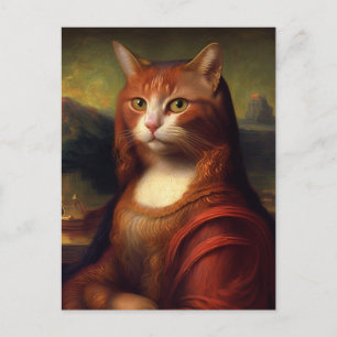 Cartão Postal Gata Mona Lisa