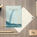 Cartão Postal Gateway Arch National Park Vintage<br><div class="desc">Design de trabalho de arte de vetor de arco de gateway. O parque está localizado na Rua Louis,  Missouri,  perto do ponto de partida da Expedição Lewis e Clark.</div>