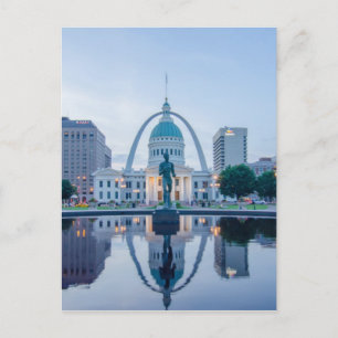 Cartão Postal gateway arch rua.louis missouri skyline à noite