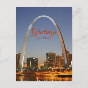 Cartão Postal Gateway Arch Saudações do Missouri
