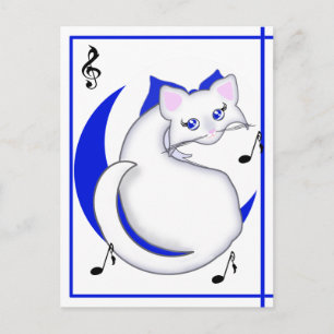Cartão Postal Gatinho Bianca Toon canta cartão-postal Blues