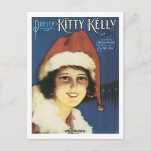 Cartão Postal Gatinho bonito Kelly Vintage Cobrir de Songbook