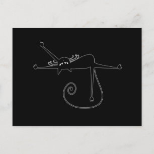 Cartão Postal Gatinho branco preto 7