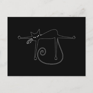 Cartão Postal Gatinho branco preto 8