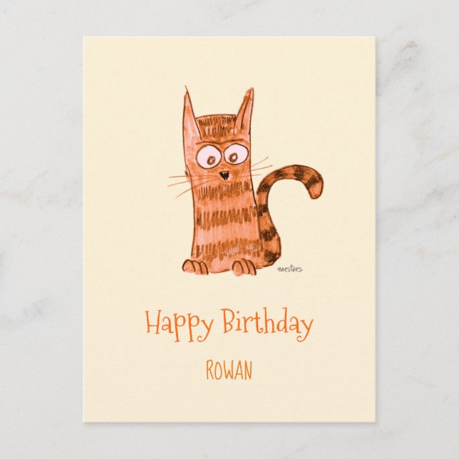 Cartão Postal Gatinho brincalhão (Frente)