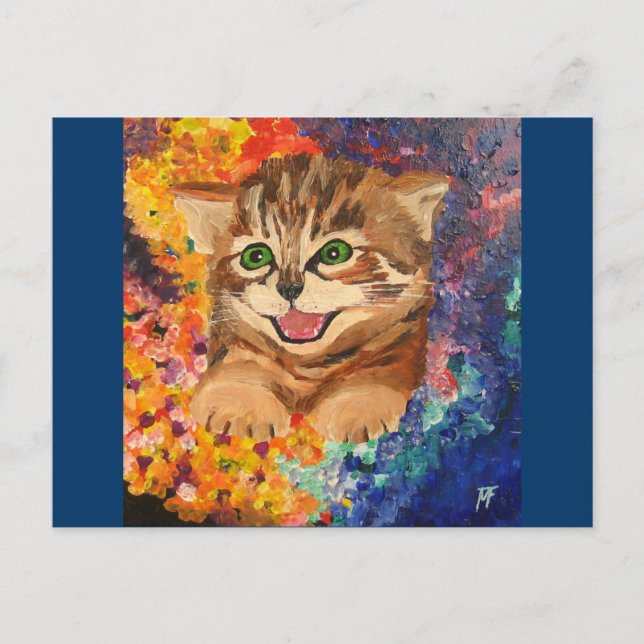 Cartão Postal Gatinho Confetti (Frente)