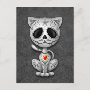 Cartão Postal Gatinho de Açúcar Zombie Escuro