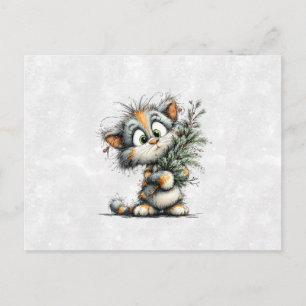 Cartão Postal Gatinho de Natal