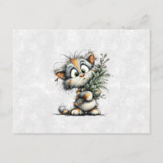Cartão Postal Gatinho de Natal