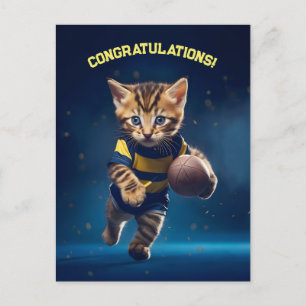 Cartão Postal Gatinho de Rugby