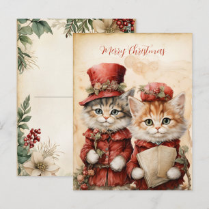Cartão Postal Gatinho Deslumbrante Casal Natal