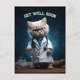 Cartão Postal Gatinho Doutor Recupere-se Logo