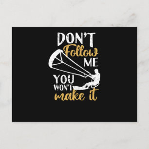 Cartão Postal Gatinho Engraçado Kitesurfer Kiteboard Não me siga