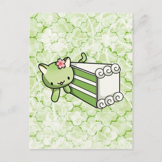 Cartão Postal Gatinho Gateau Matcha (Frente)