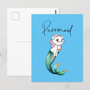 Cartão Postal Gatinho Gato-Purê - Design de Gato-Sereia Divertid