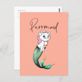 Cartão Postal Gatinho Gato-Purê - Design de Gato-Sereia Divertid