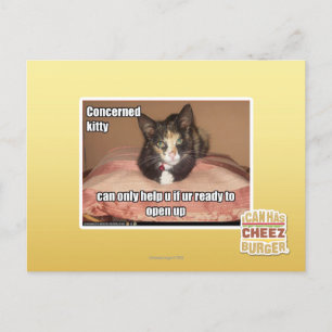 Cartão Postal Gatinho interessado