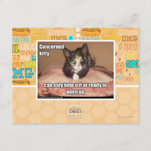Cartão Postal Gatinho interessado