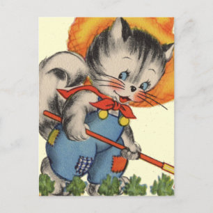 Cartão Postal Gatinho Kat Gardener