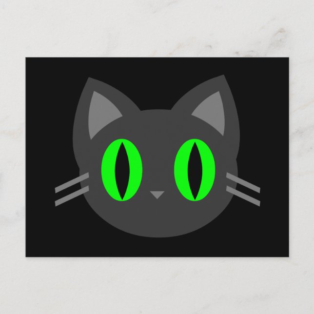 Cartão Postal Gatinho Kawaii Halloween (Frente)