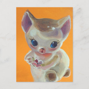 Cartão Postal Gatinho Laranja Neko