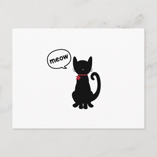 Cartão postal gatinho Meow (Frente)