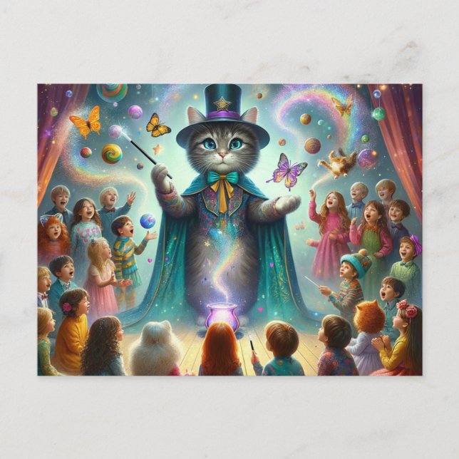 Cartão Postal Gatinho Místico 1 (Frente)
