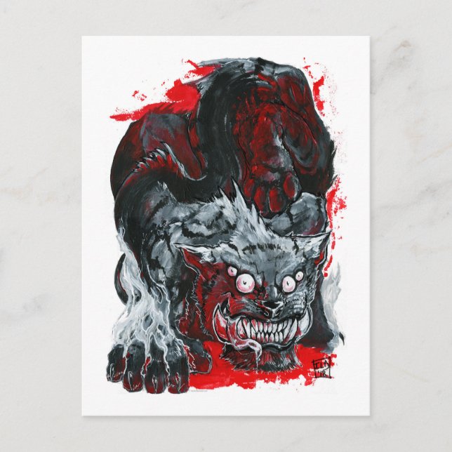 Cartão Postal Gatinho Monster (Frente)