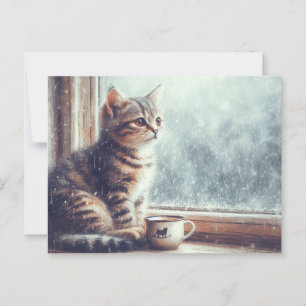 Cartão Postal Gatinho na janela